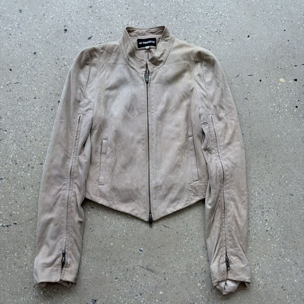 Ann Demeulemeester SS13 Tan Leather Multi Zip Jacket